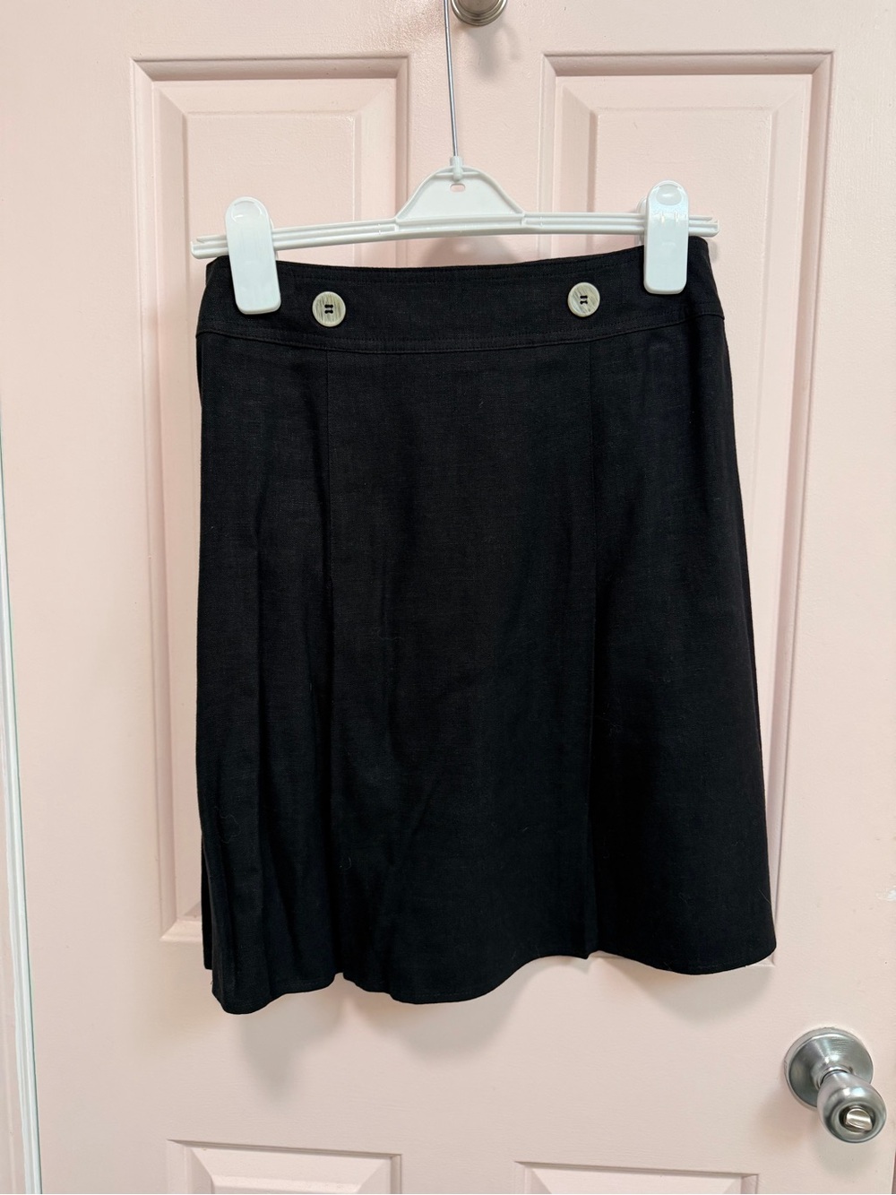 Vintage Linen Black A-Line Skirt